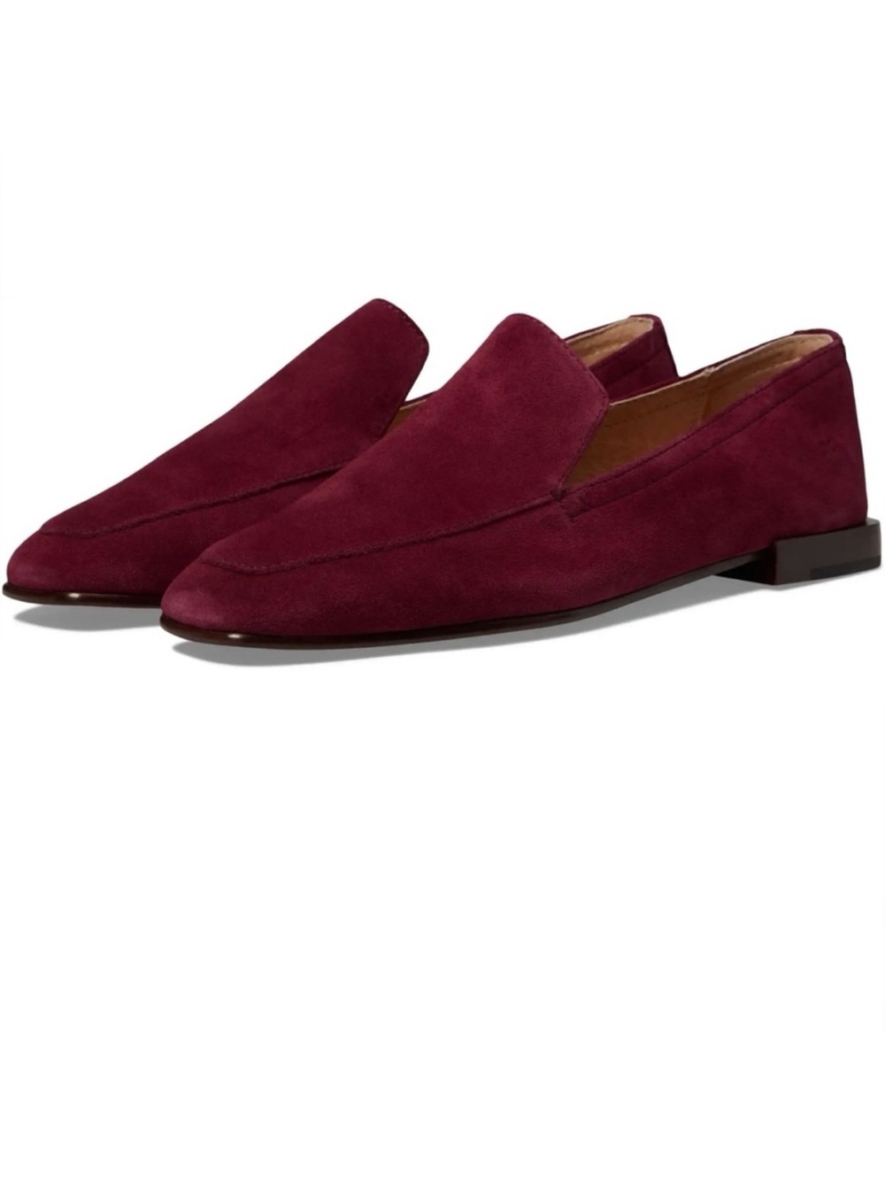 Frye Claire Venetian Suede Loafer Wine 6.5 Leather Slip On Shoes FR40543